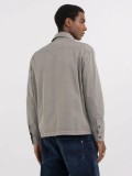 Replay Full Zipper Shirt In Twill - Grey Military - M4120 .000.84762G