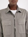 Replay Full Zipper Shirt In Twill - Grey Military - M4120 .000.84762G