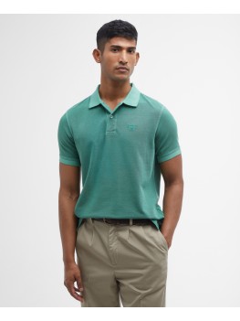 Barbour Washed Sports Pique Polo Shirt In Dusty Mint - MML1127GN45