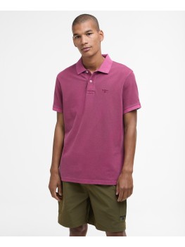 Barbour Washed Sports Pique Polo Shirt In Pink Salt - MML1127PI15