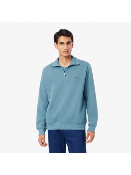 Lacoste Zip-Up High Neck Interlock Sweatshirt In Blue - SH1927 -HD9