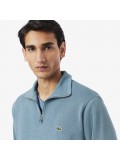 Lacoste Zip-Up High Neck Interlock Sweatshirt In Blue - SH1927 -HD9