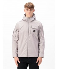 Luke 1977 Nepal Grey Zip Through Hooded Jacket In Putty - M750758